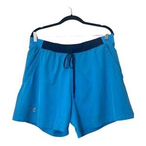 Under Armour UA Running Shorts Blue XL Lined Pockets Stretchy Speed Pocket